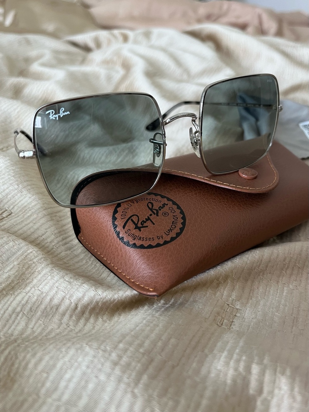 Ray-Ban Silver Frame Sunglasses with Gray Lenses